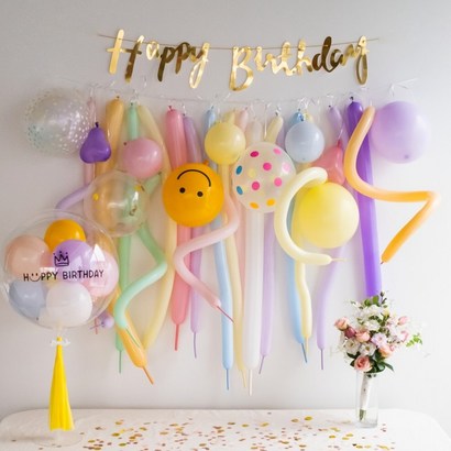 DIY 생일파티 요술풍선 가랜드 파스텔 패키지 백일 첫돌 브라이덜 파티