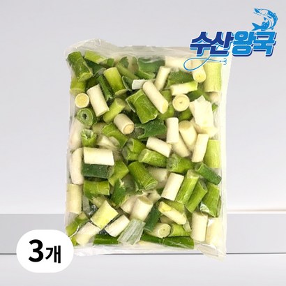 수산왕국 냉동 절단 대파, 3개, 1kg