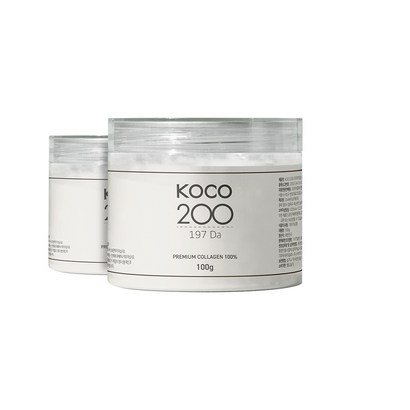 더코코 KOCO200 생 콜라겐 100% 초 저분자 펩타이드 먹는 바르는 국내산 가루 파우더 100g 더코리아콜라겐, 2개