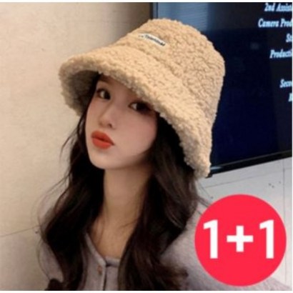 글램공식  여성용 봄 가을 겨울 포인트 캐주얼 양털 울벙거지 털 모자 버킷햇