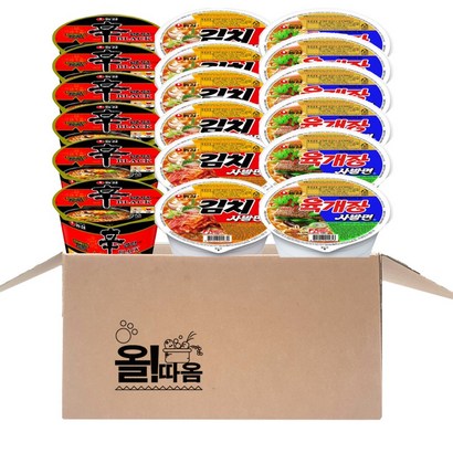 올따옴 농심 사발면 기획세트 육개장 사발면 김치사발면 신라면블랙사발면, 1세트