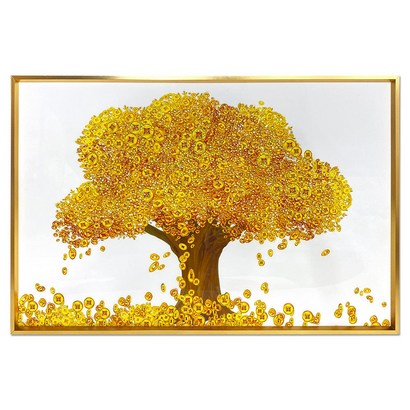 황금 돈나무 비즈 액자 화이트 DS02-4 집들이선물 개업선물