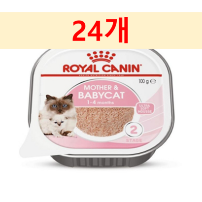 로얄캐닌 캣 마더 앤 베이비 무스 트레이 100g x 24개 고양이 간식 습식사료, 생후4개월까지