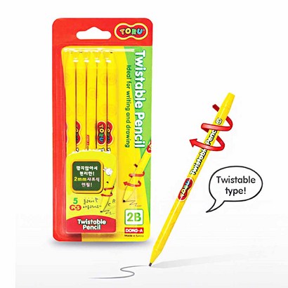 동아 토루 트위스터블 연필 돌려쓰는 연필 csㅡ2B