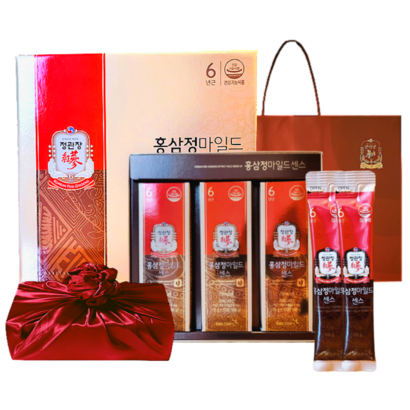 정관장 6년근 홍삼정 에브리타임 마일드 홍삼 스틱 센스 30세트 300ml+쇼핑백 설 명절 골프 여행 선물세트(전통 포함) 1개, 1세트, 30회분