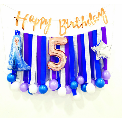 겨울왕국 엘사 공주 풍선 가랜드 생일 장식 용품 꾸미기 딸 여아 만들기 어린이집 파티, 7