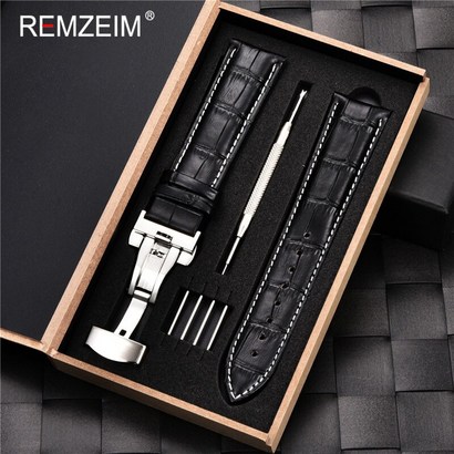 REZEI WATCHBAND 16 17 18 19 20 21 22 23  송아지 가죽 스트랩 시계 밴드 액세서리