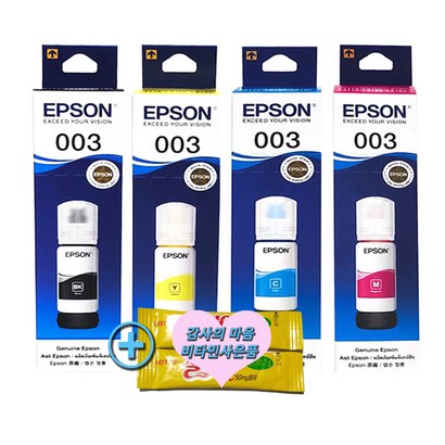 [COMEBANK] EPSON L3106 무한 프린터용 충전 잉크 T00V 003 정품 검정 파랑 빨강 노랑 T00V 리뷰후기