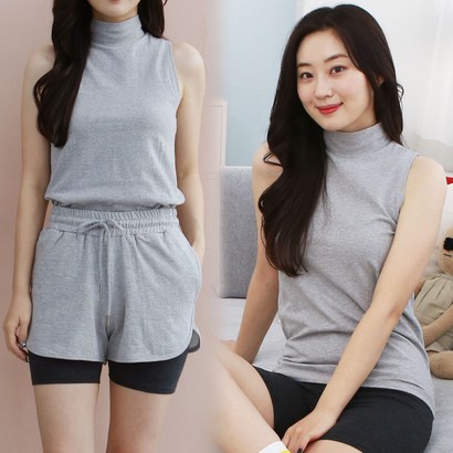 [디아미뇽] 면스판 반폴라 나시티 X 이너로 단품으로 데일리 코디 활용만점