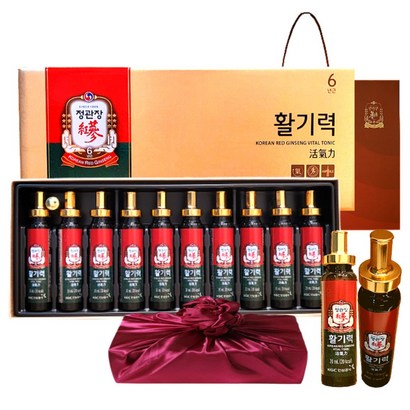 정관장 6년근 홍삼정 활기력 10세트(홍삼농축액 비타민함량) 200ml+쇼핑백 골프 여행 추석 설 명절 선물세트(보자기포함) 1개, 200ml, 1세트