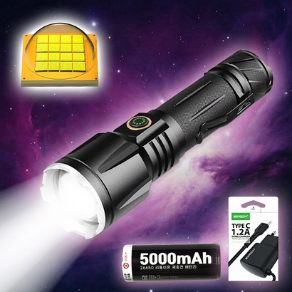 XH160 ED 10000루멘 괴물 손전등 줌 라이트 써치라이트 후레쉬 생활 방수