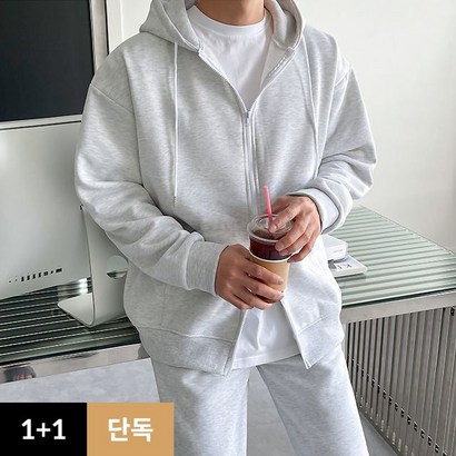 [][기모] 남녀공용 기모 투웨이 오버핏 두툼한 후드 집업 5510