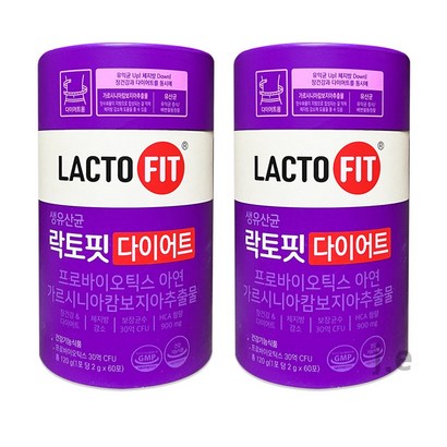 종근당건강 생유산균 락토핏 다이어트 2g x 60포 2통, 120g, 2개