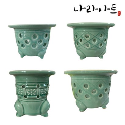 [나라아트] 청자풍란분 토분 화분 풍란화분 다육화분