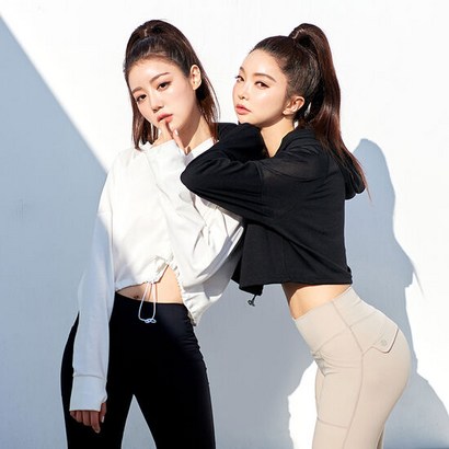 [벤디스] 요가 필라테스 밀리언 매쉬 크롭 후디 Y031