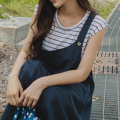 [마이더스비] 메리미 단가라 캡소매 티셔츠 리뷰후기