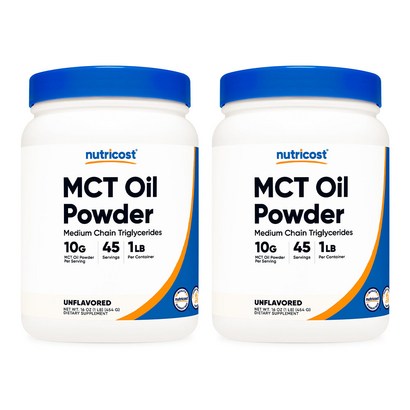 MCT 오일 파우더 1lb 무맛 2병, 2개, 454g