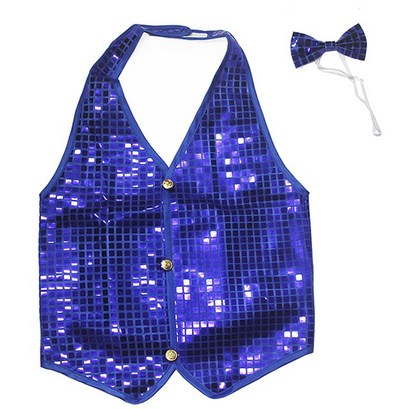파티로 반짝이조끼 세트 스팽글 아동 성인 행사 트로트 무대 조끼 넥타이포함