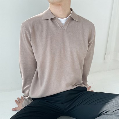 남자 캐시미어 오픈카라 긴팔 부드러운 봄 가을 어깨넓어보이는 초록색 갈색 분홍색 파란색 민트색 하늘색 연두색 니트 티셔츠 리뷰후기