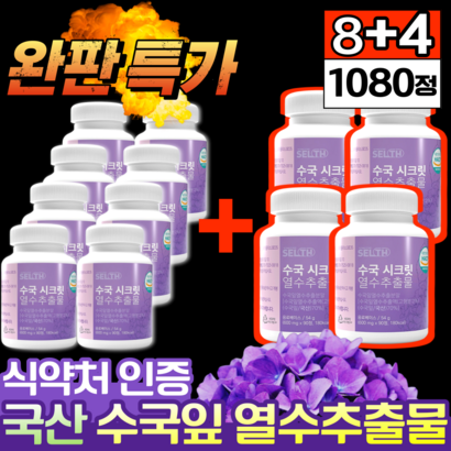 [초특가 행사]  국산 수국잎 열수 추출 추출물 식약처 인정 식약청 인증 정품 대용량 고함량 수국 프리미엄 분말 가루 정 국내산 수궁잎 수국입 스킨핏 케이스