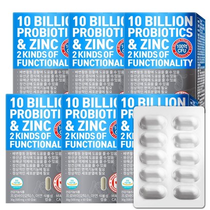 순수식품 100억보장 프로바이오틱스 17종 생유산균 360캡슐 12개월분 신바이오틱스 프리바이오틱스, 60정, 6개