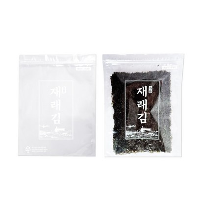 파래김 재래김 전장김 O 투명 지퍼 봉투 비닐 포장지 100매
