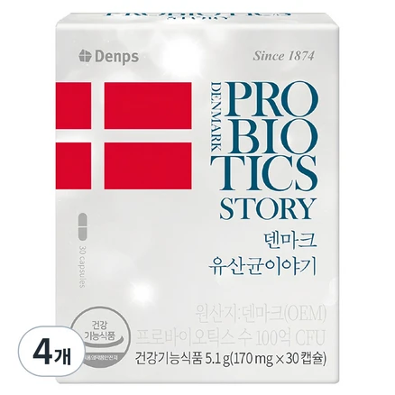 덴프스 덴마크 유산균이야기, 30정, 4개