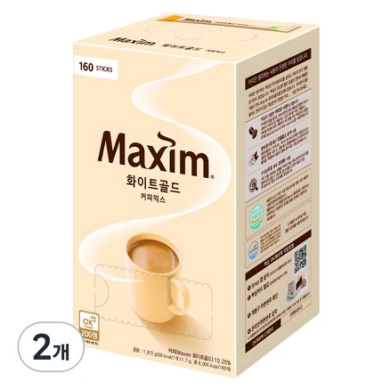맥심 화이트 골드 커피믹스, 11.7g, 160개입, 2개