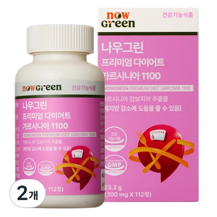 나우그린 프리미엄 다이어트 가르시니아 1100, 112정, 2개