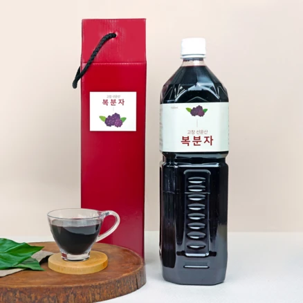 [미감미소] 1.5L x 4병 대용량 / 고창선운산 토박이가 만든 햇 복분자 엑기스 선물포장, 01. 복분자엑기스 1.5L 4병, 4개, 1개입