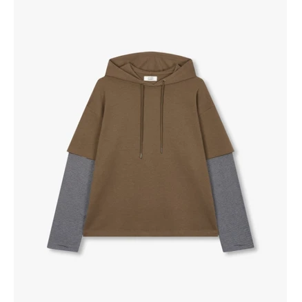 스튜디오 톰보이 후디 소매 패치 티셔츠 9104322821 431819