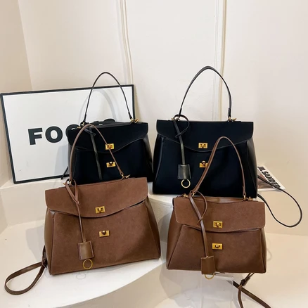 퓨어그로 토트백 크로스백 스웨이드 숄더백 대용량 출퇴근 통근 캐주얼 여성 가죽가방