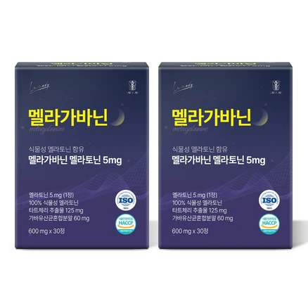 랩온랩 라메디 멜라가바닌 식물성 멜라토닌 5mg 함유 테아닌 트립토판, 2박스