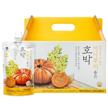 [이너셋 본사직영] 허니부쉬 호박즙 100mlX24포X1박스 맛있는 과채주스 국내산, 100ml, 24개