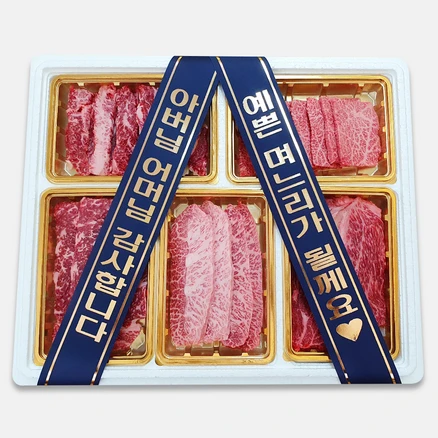 우마왕 한우 선물 세트 투뿔 1++ 소고기 구이용 명절 추석 설 리본메세지, 1kg, 1세트, 1kg, 1++투뿔 모듬구이