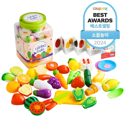 플레이맥스 과일 자르기 소꿉놀이 세트, 혼합색상, 1개