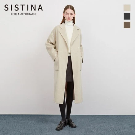 SISTINA 벨티드 울 핸드메이드 롱 코트_AWHCTO411501630050