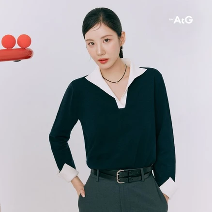[3만원인하]더엣지 25SS 배색 셔츠니트 4종