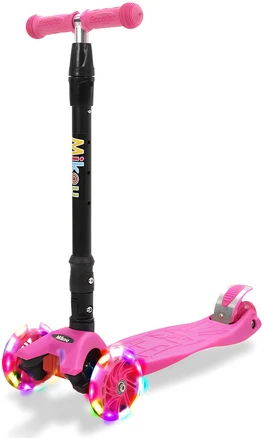 미코우 아동용 접이식 발광 킥보드, 핑크, 1개