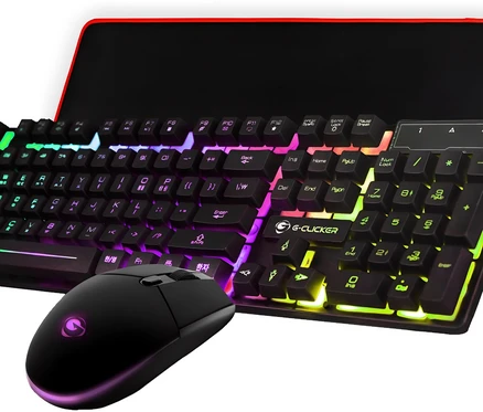 지클릭커 키보드 마우스 + 패드 세트, GMK-210X, 혼합색상, 일반형