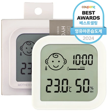 마더케이 디지털 온습도계, 아이보리, 1개