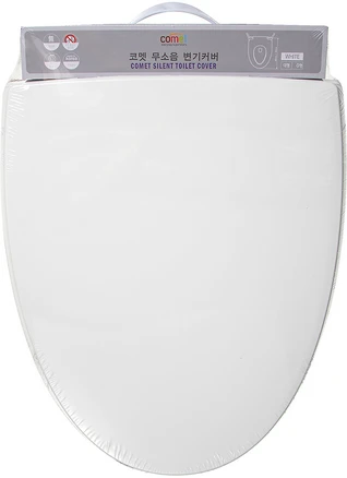 코멧 무소음 변기커버 대형, 화이트, 1개