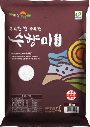 수향미 2024년산 햅쌀 골든퀸 3호 백미 상등급, 5kg, 1개