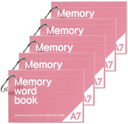 투영디자인 A7 메모리 링 단어장 60매, 모카핑크, 5개