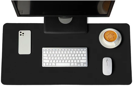 하이어데코 데스크 매트 책상 가죽 패드 테이블 논슬립 와이드 대형 마우스 장패드, 블랙