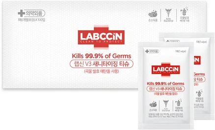 랩신 V3 새니타이징 티슈 낱개포장형, 100개입, 1개