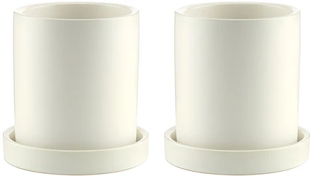 모노톤 모던 무광 화분, 화이트, 2개