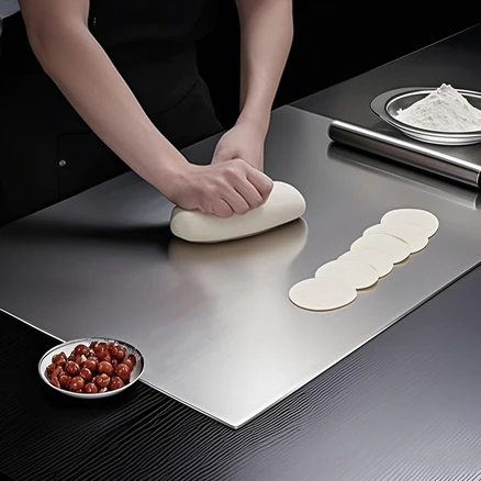 하루꿈 스테인레스 도마 ㄱ자 가정용 싱크대 스텐 304 위생 항균 상판 보호판 업소용 도마 반죽판, 평판형, 1개