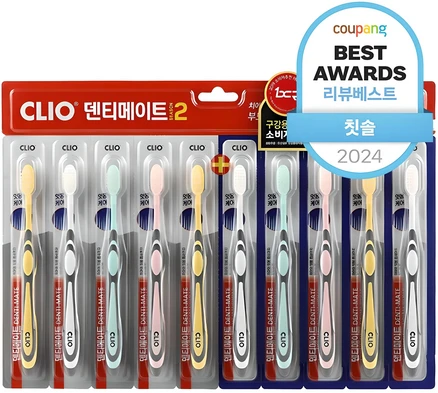 크리오 덴티메이트 시즌2 초극세모 칫솔, 10개입, 1세트