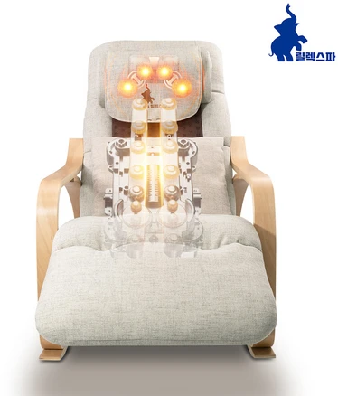 릴렉스파 안마의자 전신 마사지 흔들의자 1인용 소파, 오크 색, 오크 색